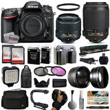 Nikon D7200 DSLR Digital Camera with 18-55mm VR II  55-200mm VR Lens  128GB Memory  2 Batteries  Charger  LED Video Light  Backpack  Case  Filters  Auxiliary Lenses  50 Gift Card  More