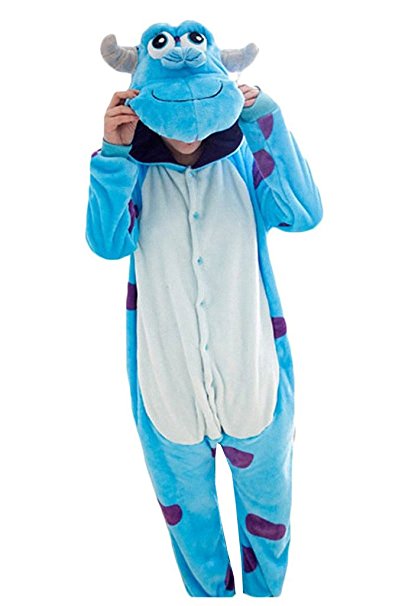 Baoji Unisex Adult Sulley Onesie Kigurumi Pajamas Cosplay Costume Animal M Blue Sulley