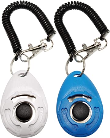 Pet Supply for Training, Dog Clicker with Wrist Strap, Cat Horse Bird Puppy Clickers,2 Pcs