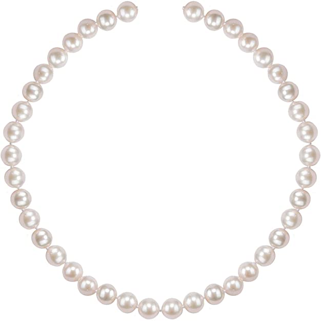 PAVOI Handpicked Freshwater Cultured Pearl Necklace Strand - High Luster White