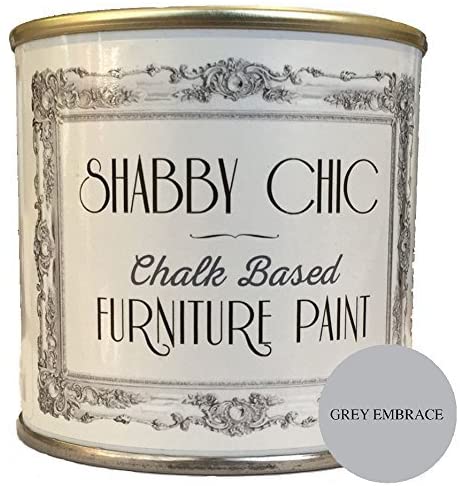 Shabby Chic Chalk Based Furniture Paint - Grey Embrace 250ml - Chalked, Use on Wood, Stone, Brick, Metal , Plaster or Plastic, No Primer Needed, Made in the UK