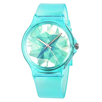 Zeiger Kids Watch Teen Girls Student Children Young Girls Ages 11-15 7-10 Watch with Silicon Soft Band Turquoise/White