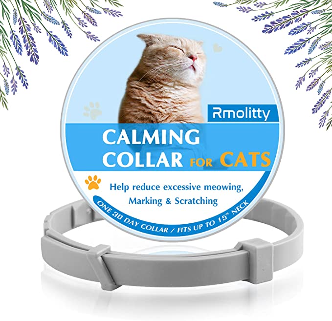 Rmolitty Calming Collar for Cats, Adjustable Cat Calming Collar, Cat Anxiety Relief Lasting Natural Calm Collar, 15 inch Cat Collar Fits Small Medium and Large Cat