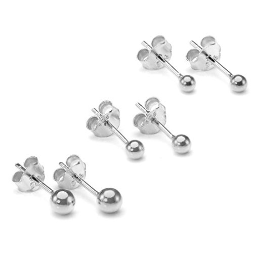 Sterling Silver Ball Studs 2mm - 6mm & Sets