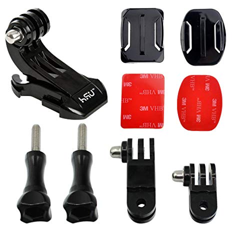 HSU Helmet Front Mount Kit for GoPro with Curved and Flat Adhesive Sticker