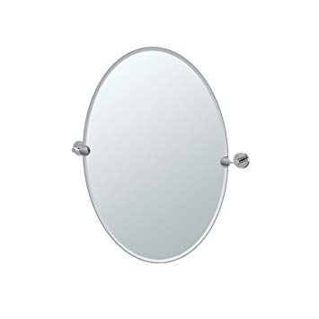 Gatco Latitude II Rectangle Mirror,, Chrome, 26.5 Inch, Frameless Oval