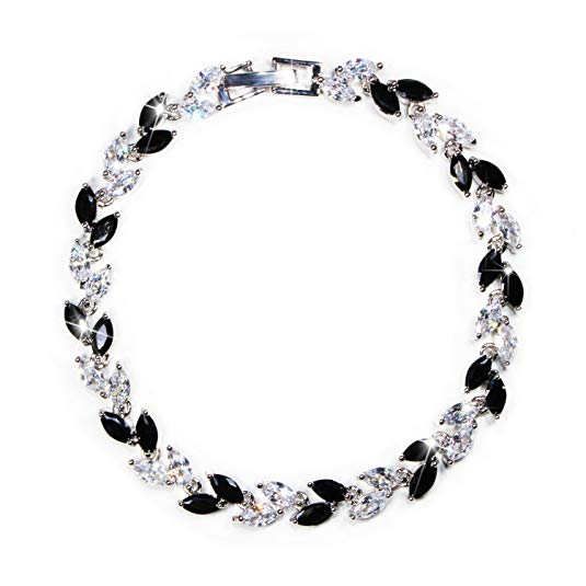 Me&Hz Crystal Tennis Bracelet Cubic Zirconia Birthstone Cz Bracelets Crystal Wedding Jewelry Bracelets for Women Girls
