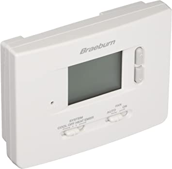 Braeburn 1220NC Non-Programmable Thermostat, White, AA