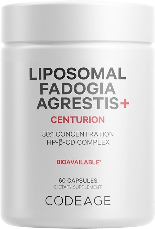 Codeage Liposomal Fadogia Agrestis 600mg Supplement - 30:1 Extract - Vitamin D3 Zinc Fenugreek - BioPerine Black Pepper - 2-Month Supply - 1 Capsule Daily - Vitality Athletic Performance - 60 Capsules