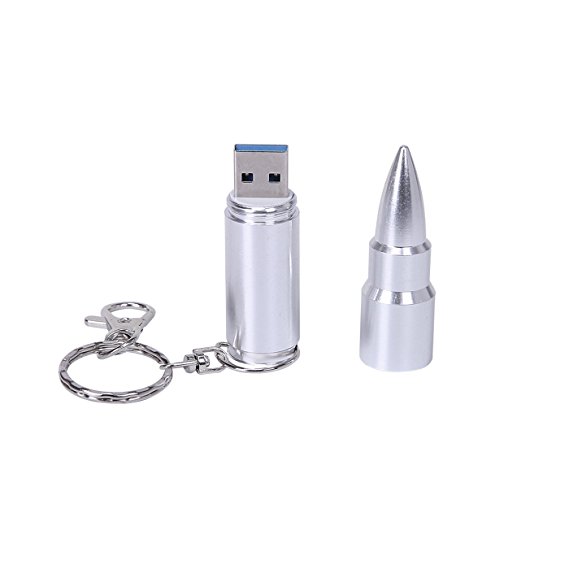 USB 3.0 Flash Drive 16GB Silver Bullet Thumb Drive High Speed Novelty USB Storage