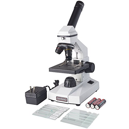 Microscope for Grade School - Portable with 3 Lenses 40x 100x 400x Magnification - Wide Field Eyepiece Adjustable 40x, 100x, 400x, LED Light - Perfect Starter for Kids and Adults
