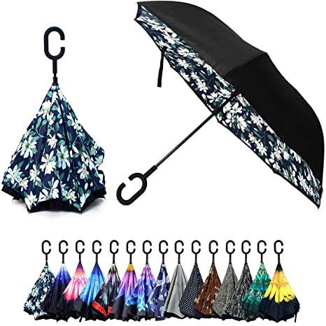 Men & Women's Inverted Windproof Umbrellas - Automatic Open & Close