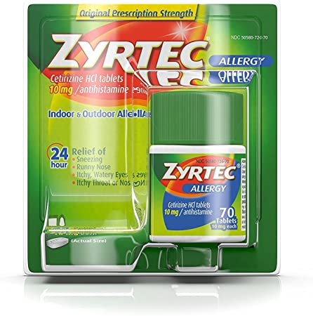 Zyrtec Allergy Relief 70 Tablets 10mg Each