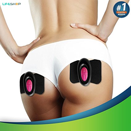 Physiotherapy Brazilian Butt And Thigh Toner by LifeShop | Mini Body Shaper Massage And Cellulite Removal Therapy Controller and Gel Pads (Hot Pink/Black)
