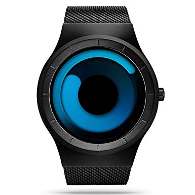 Gets Men Wrist Watch Stainless Steel Mesh Unique Design Watch Cool Aurora Dress Watches