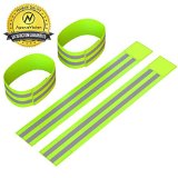 Reflective Ankle Bands 4 Bands2 Pairs  High Visibility and Safety for JoggingCyclingWalking etc  Works as Wristbands Armband Leg Straps  Accessories for SportsRunning Gear