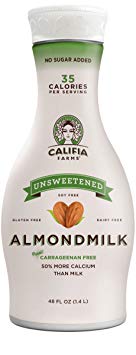 Califia Farms Almondmilk, Dairy Free, Whole30, Keto, Vegan, Plant Milk, Non-GMO, Unsweetened, 48 Oz