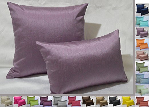 Creative 18"x18" Solid Faux Silk Decorative Throw Pillow With Zipper - Lavender