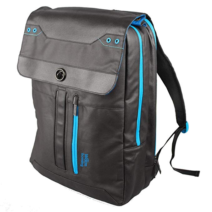 Altego Coated Canvas Cyan 17" Laptop Backpack for Apple MacBook Pro   iPad Pocket- Black (36300)