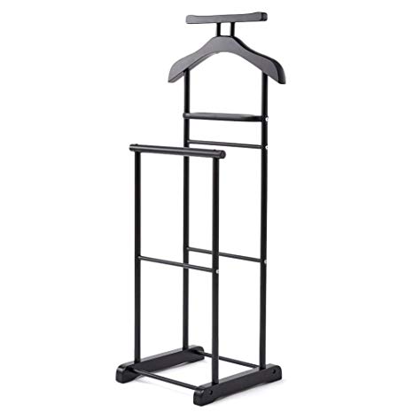 EZOWare Clothes Valet Stand for Men, Suit Coat Clothing Wardrobe Hanging Rack Organizer – Black