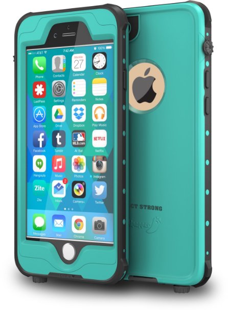 iPhone 6 Plus case, ImpactStrong® Waterproof Case [FingerPrint ID Compatible] Shockproof Snowproof Dirtproof Protection Impact Resistant Cover for Apple iPhone 6 Plus & 6s Plus (5.5") - Ocean Blue