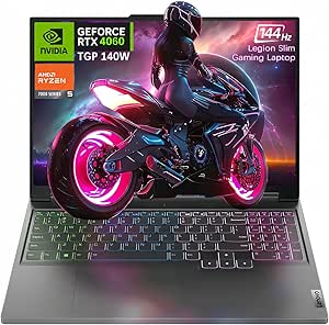 Lenovo 2023 Portable Legion Slim 5 Gaming Laptop, AMD Ryzen 5 7640HS, NVIDIA GeForce RTX 4060(TGP 140W), 16” WUXGA (1920 x 1200) Screen, Win 11 Home, with HDMI Cable (32GB RAM | 1TB PCIe SSD)