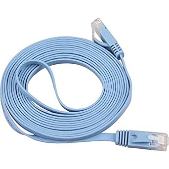 EpicDealz Premium Gigabit Ultra Flat CAT7 Ethernet Network Patch Cord Cable RJ45 10 Gigabit 600Mhz Lan Wire Cable STP for Modem, Router, PC, Mac, Laptop, PS2, PS3, PS4, XBox, XBox 360 (25ft, Blue)
