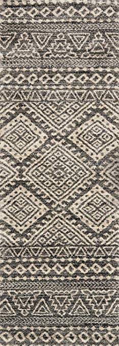 Loloi Rugs, Emory Collection - Graphite / Ivory Area Rug, 2'5" x 7'7"