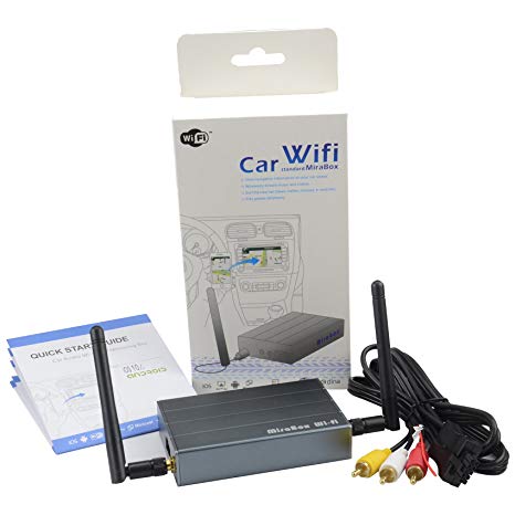 Mirabox Car WiFi Mirrorlink Box,Wireless Airplay, Miracast, Allshare Cast, Screen Mirroring for Smart Phones, RCA Output for Car Video