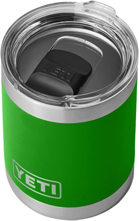 YETI Stainless Steel Rambler Drinking_Cup Lowball, Vacuum Insulated, with MagSlider Lid, 10 Ounces, Canopy Green