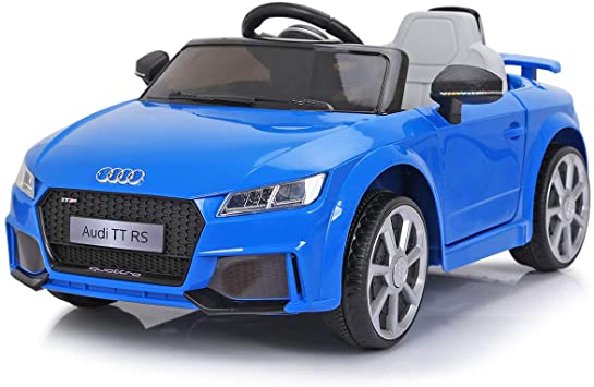 JAXPETY Audi TT 12V Electric Kids Ride On Car Licensed MP3 LED Lights RC Remote Control (Blue)