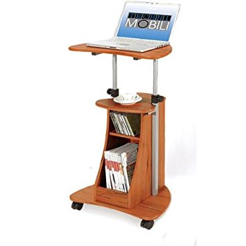 Rolling Laptop Cart with Storage, Multiple Finishes