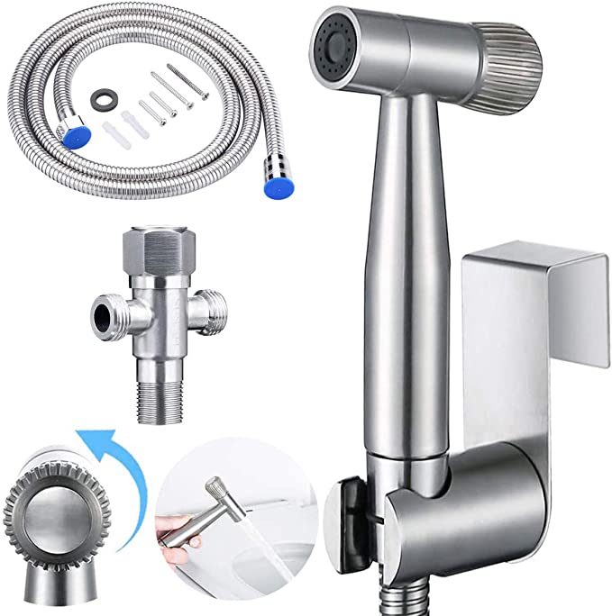 Handheld Bidet Sprayer for Toilet, XREXS Baby Cloth Diaper Sprayer with Superior Pressure Control Knob, Bathroom Water Bidet Sprayer Kit, Stainless Steel Bidet Toilet Attachment