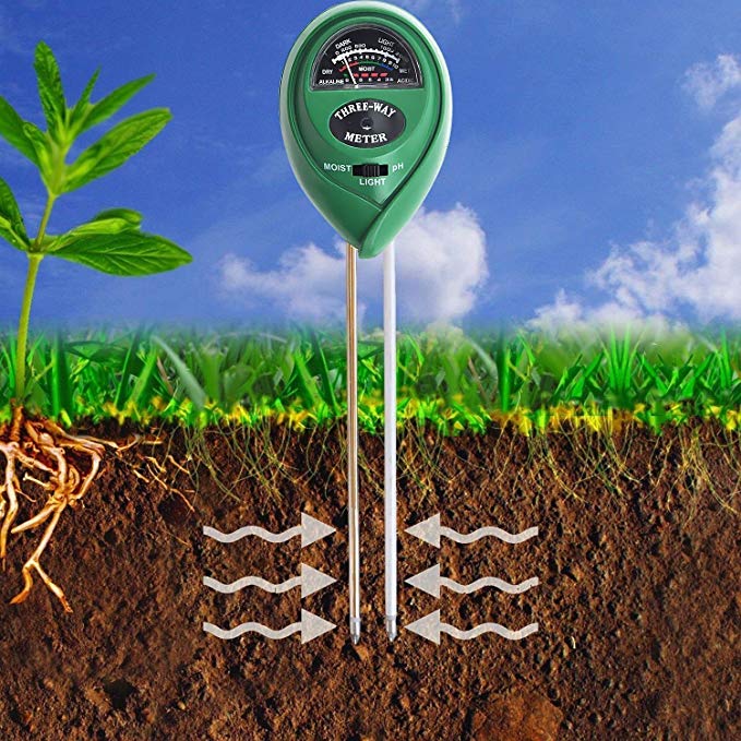 XLUX Soil pH Meter, 3-in-1 Soil Test Kit For Moisture, Light & pH, for Home And Garden, Lawn, Farm, Plants, Herbs & Gardening Tools, Indoor/Outdoors Plant Care Soil Tester