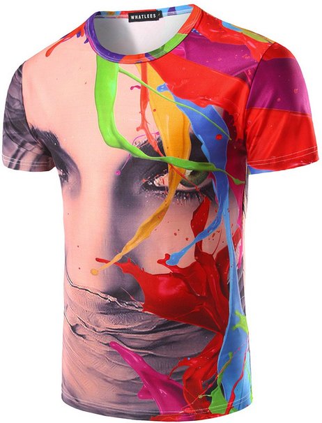 What Lees Mens Unisex Hipster 3D Digital Fashion Graphic Printing T Shirts B056