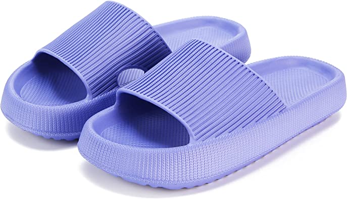 Cloud Slippers for Women and Men, Rosyclo Massage Shower Bathroom Non-Slip Quick Drying Open Toe Super Soft Comfy Thick Sole Home House Cloud Cushion Slide Sandals for Indoor & Outdoor Platform Shoes