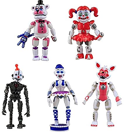 5 White fna Action Figures Toy Set