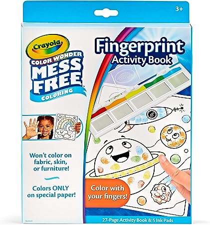 Crayola Color Wonder Mess Free Fingerprint Ink Painting Activity Set, Finger Painting Alternative, Gift for Kids, Age 3, 4, 5, 6