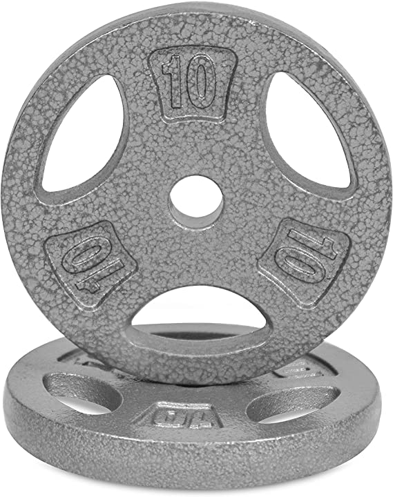 WF Athletic Supply Cast Iron 1-Inch Standard Grip Plate for Strength Training, Muscle Toning, Weight Loss & Crossfit - Multiple Choices Available