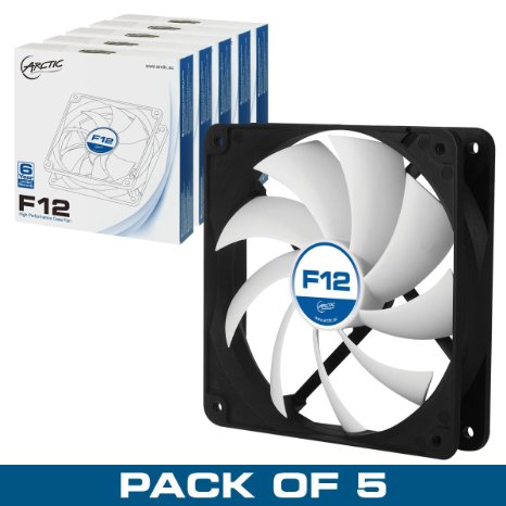 Arctic F12 - Value pack 120mm Standard Low Noise Case Fan Cooling, 5 Pack