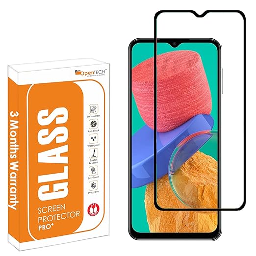 OpenTech® Tempered Glass Screen Protector Compatible for Samsung Galaxy M14 / A14 / F14 with Edge to Edge Coverage and Easy Installation kit