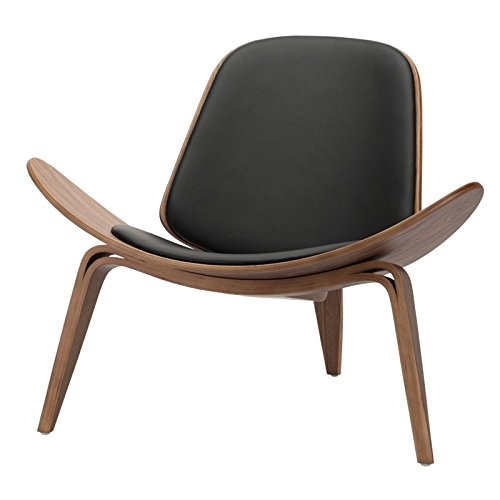 Nuevo Artemis Leather Accent Chair in Walnut and Black