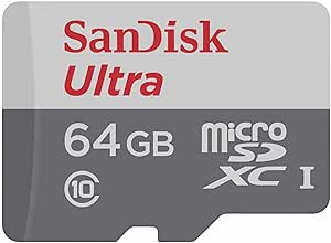 SanDisk 64 GB SDSQUNS-064G-GN3MA Class 10 Ultra Android MicroSDXC Memory Card and SD Adapter