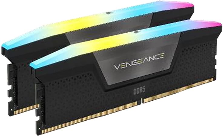 CORSAIR Vengeance RGB DDR5 RAM 32GB (2x16GB) 7000MHz CL40 Intel XMP iCUE Compatible Computer Memory - Black (CMH32GX5M2B7000C40)