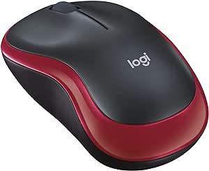 Logitech M185 Mouse Wireless, 2,4 GHz con Mini Ricevitore USB, Durata Batteria di 12 Mesi, Tracciamento Ottico 1000 DPI, Ambidestro, Compatibile con PC, Mac, Laptop - Rosso