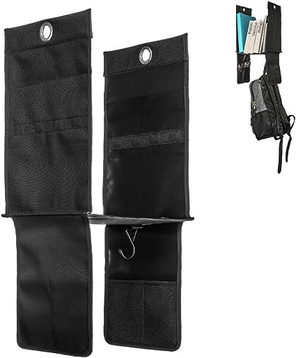 Oxel Hanging Locker Shelf Organizer with 2 Hooks and 4 Small Pockets