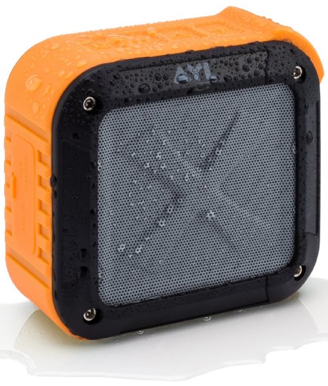 Portable Outdoor and Shower Bluetooth 40 Speaker by AYL SoundFit Waterproof Wireless with 10 Hour Rechargeable Battery Life Powerful 5W Audio Driver Pairs with All Bluetooth Devices Orange
