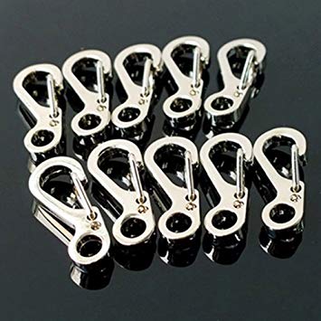 Bluelans® 10PCS/LOT Mini SF Spring Backpack Clasps Climbing Carabiners EDC Keychain Camping Bottle Hooks Paracord Tactical Survival Gear