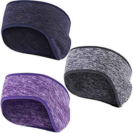 Obacle Ear Warmer Headband for Women Men Sweatband Non Slip Thin Lightweight Sport Fleece Headband Earmuff Ear Band Ear Cover Muffs for Winter Cold Weather Running Yoga Jogging Workout Cycling Riding