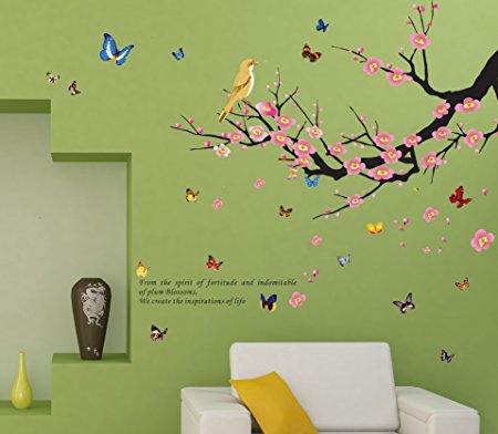 DaGou, Butterflies & Trees & birds, Home Decor large Wall Stickers & Murals, Wall Decals, Wallpaper, and Removable Wall D¨¦cor Decorative Painting Supplies & Wall Treatments Stickers for Kids Living Room bedroom wallpops decal